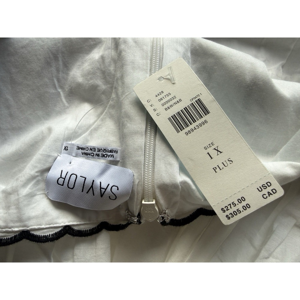 Anthropologie White Midi Dress with Black Embroidery - Picture 10 of 12